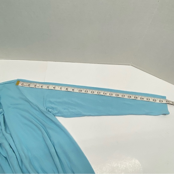 Fresh Produce Studio Tunic Blue Top Size M/L Handkerchief Hem Scoop Neck READ - Picture 6 of 8